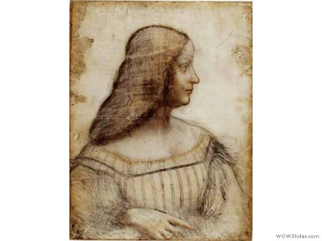 13　1500 イザベラ・デステの肖像（ルーブル）